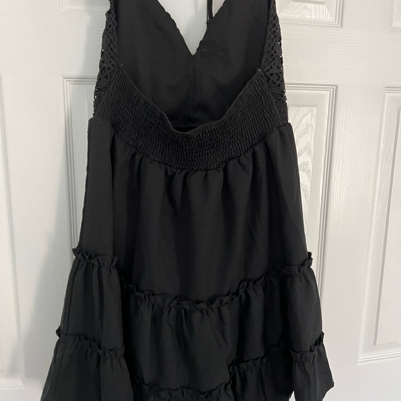 Black crocheted top sundress or coverup - Picture 2 of 4